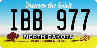 ND license plate IBB977