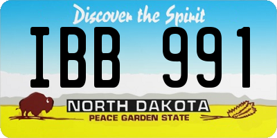 ND license plate IBB991