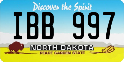 ND license plate IBB997