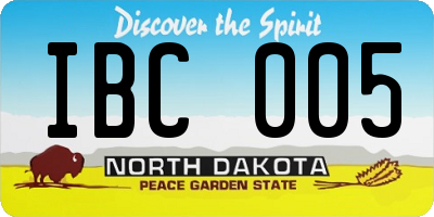 ND license plate IBC005