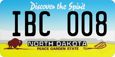 ND license plate IBC008