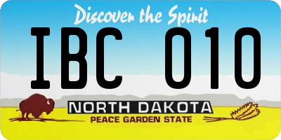 ND license plate IBC010