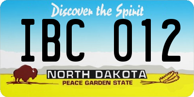 ND license plate IBC012