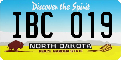 ND license plate IBC019