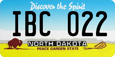ND license plate IBC022