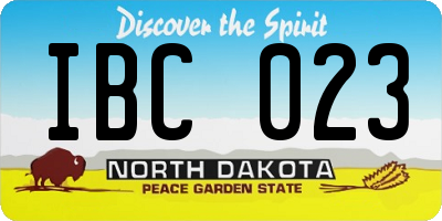 ND license plate IBC023