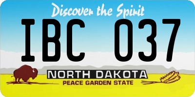 ND license plate IBC037