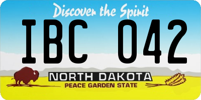 ND license plate IBC042