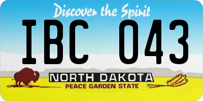 ND license plate IBC043