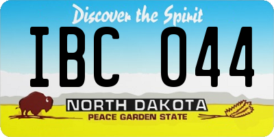 ND license plate IBC044