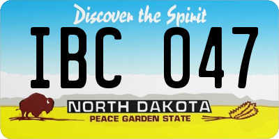 ND license plate IBC047