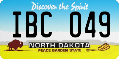 ND license plate IBC049