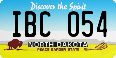 ND license plate IBC054