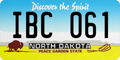 ND license plate IBC061