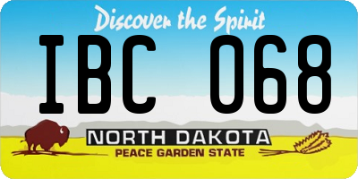 ND license plate IBC068
