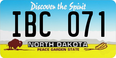 ND license plate IBC071