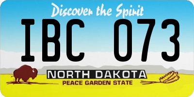 ND license plate IBC073
