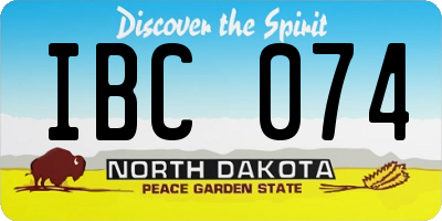 ND license plate IBC074