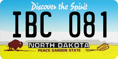 ND license plate IBC081