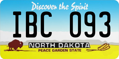 ND license plate IBC093