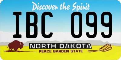 ND license plate IBC099