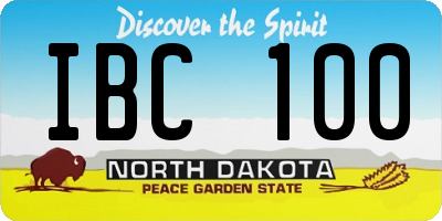 ND license plate IBC100