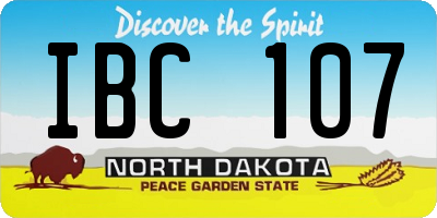 ND license plate IBC107