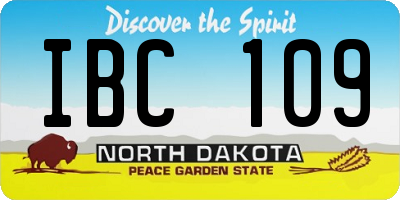 ND license plate IBC109