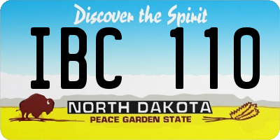 ND license plate IBC110