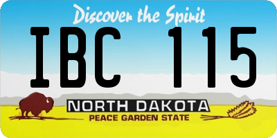 ND license plate IBC115