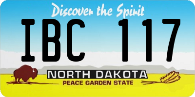 ND license plate IBC117