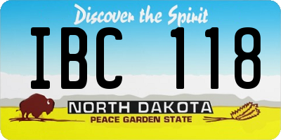 ND license plate IBC118