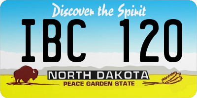 ND license plate IBC120