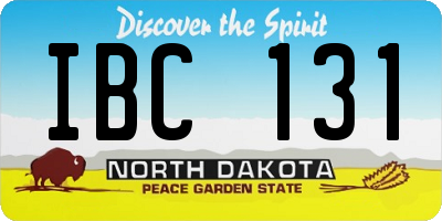 ND license plate IBC131