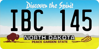 ND license plate IBC145