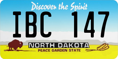 ND license plate IBC147
