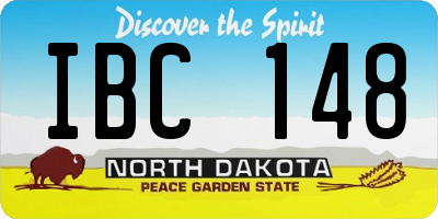 ND license plate IBC148
