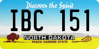 ND license plate IBC151