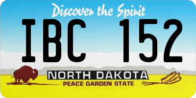ND license plate IBC152