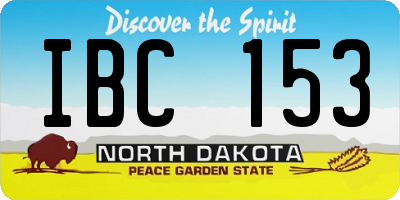 ND license plate IBC153