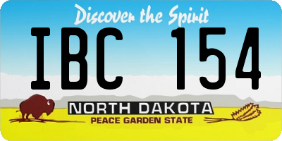 ND license plate IBC154