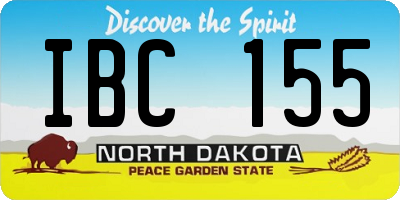 ND license plate IBC155