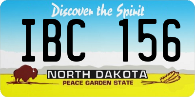 ND license plate IBC156