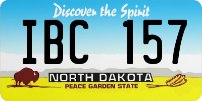 ND license plate IBC157