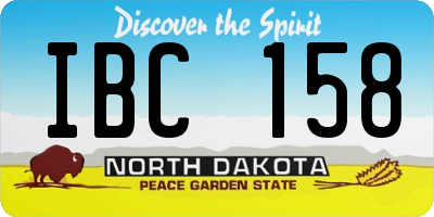ND license plate IBC158