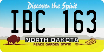 ND license plate IBC163