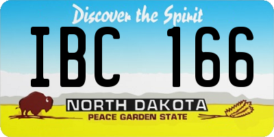 ND license plate IBC166