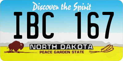 ND license plate IBC167