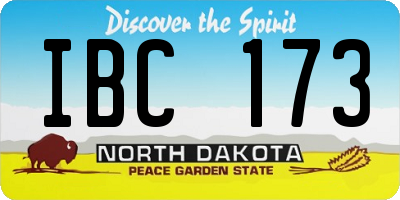 ND license plate IBC173