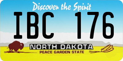 ND license plate IBC176